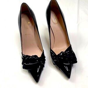 Kate Spade Black Suede Vero Cuoio Heels High Heels 8M Made In Italy